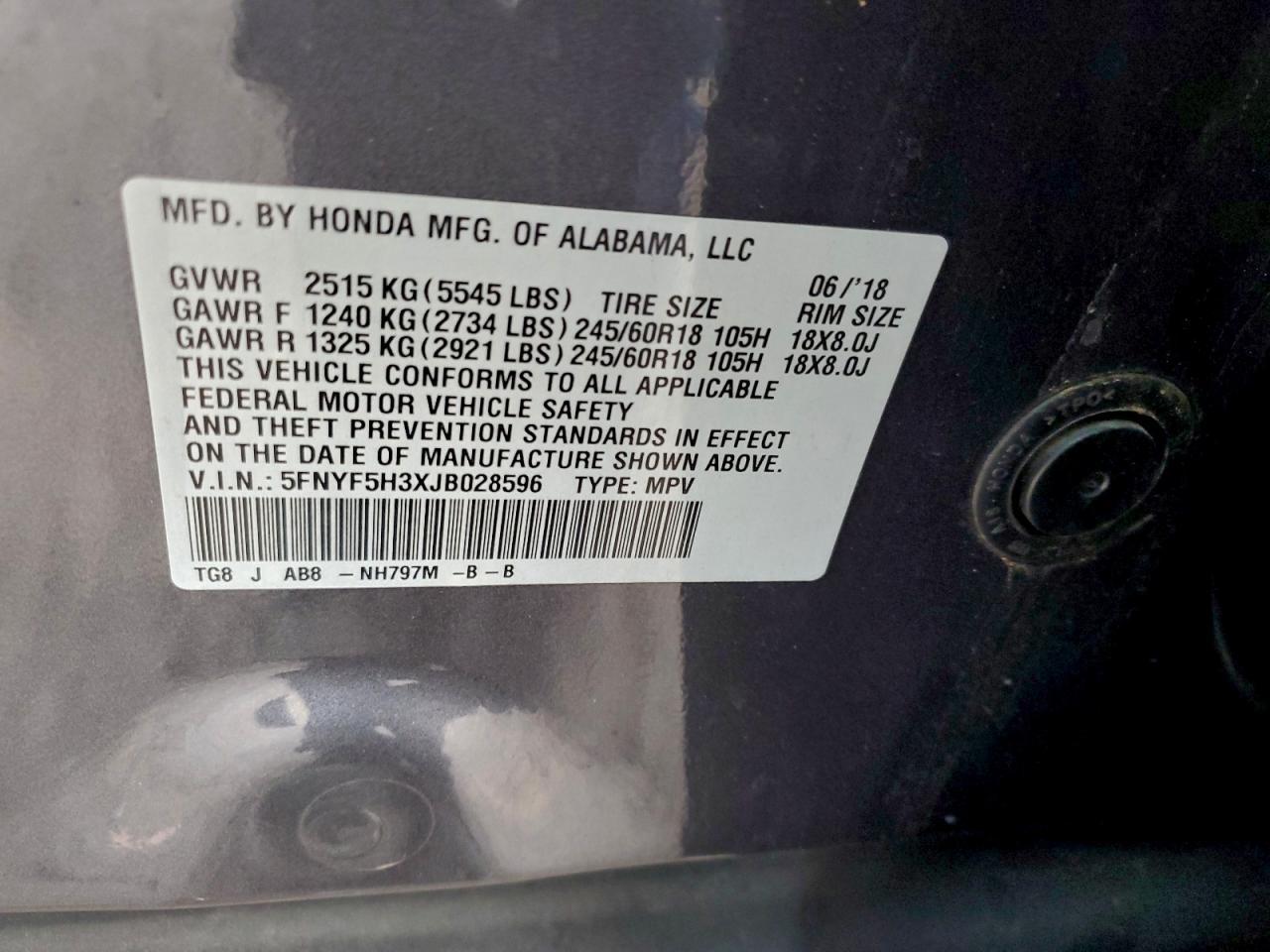 2018 HONDA PILOT
