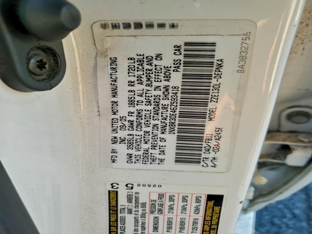 2006 TOYOTA COROLLA