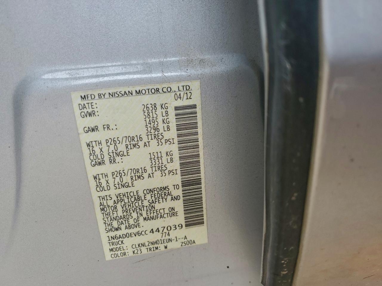 2012 NISSAN Frontier