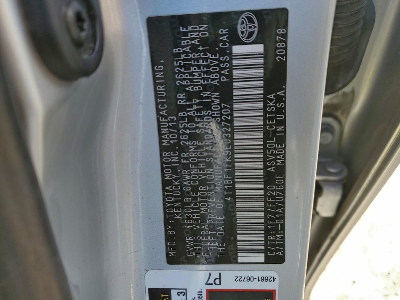 2014 TOYOTA CAMRY