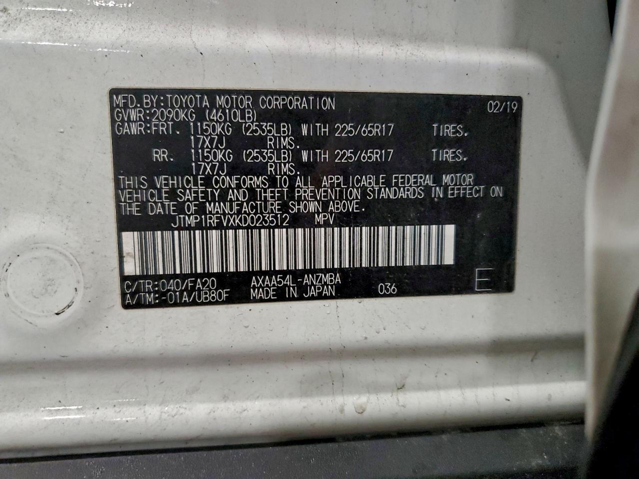 2019 TOYOTA RAV4