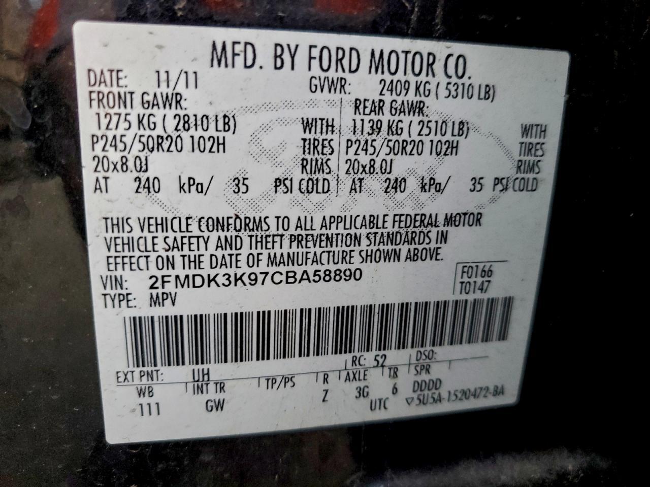 2012 FORD EDGE