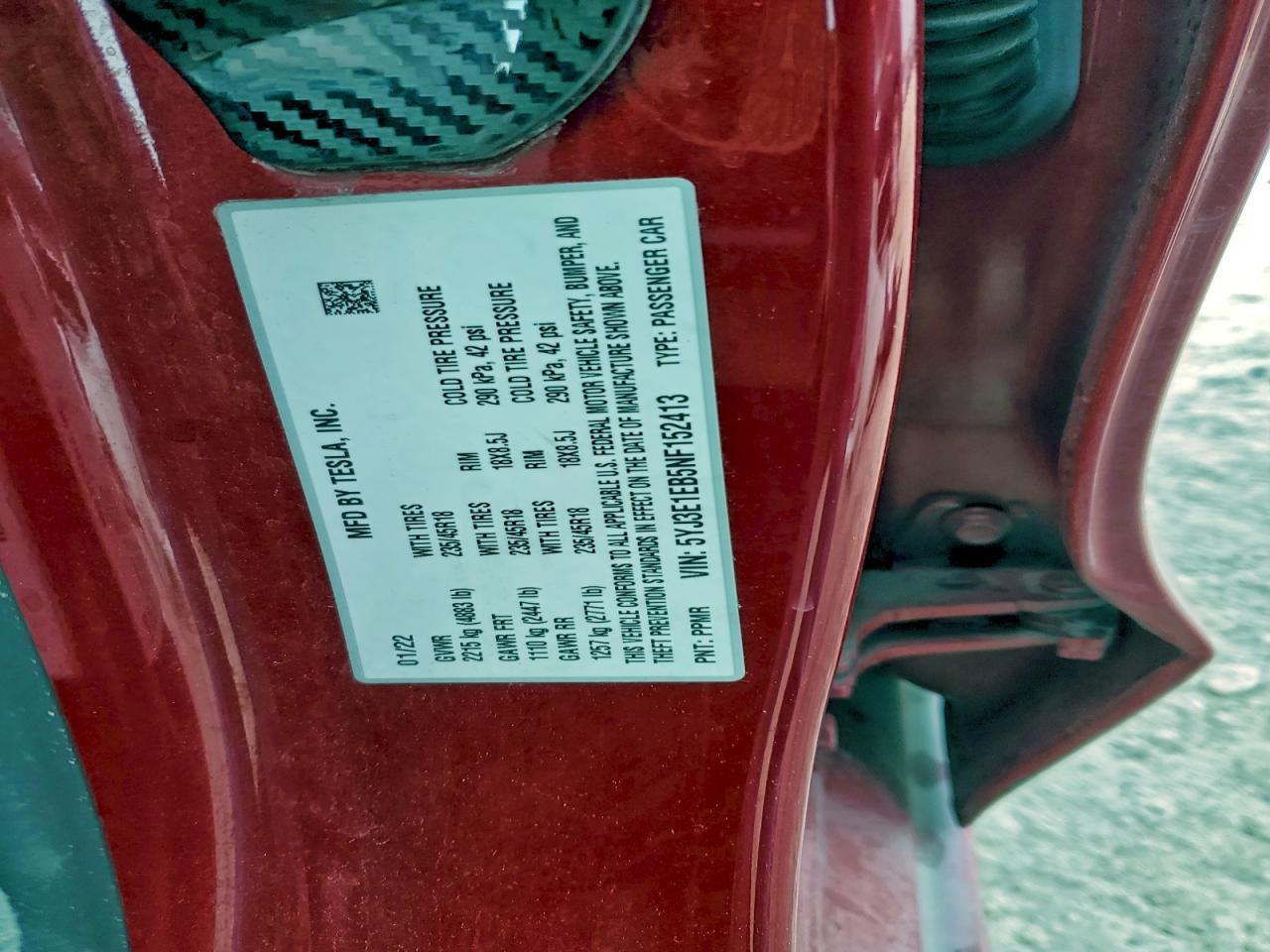 2022 TESLA MODEL 3