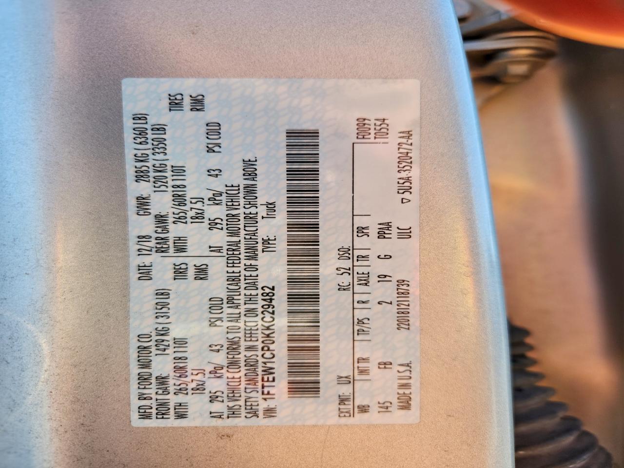 2019 FORD F-150