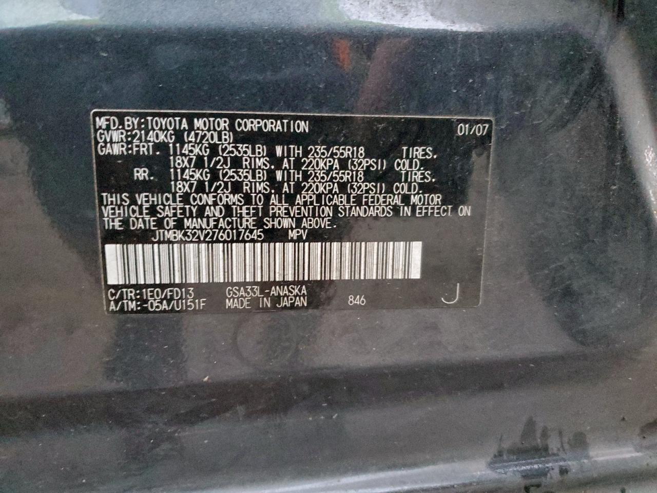 2007 TOYOTA RAV4