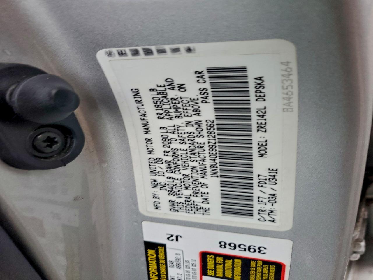2009 TOYOTA COROLLA