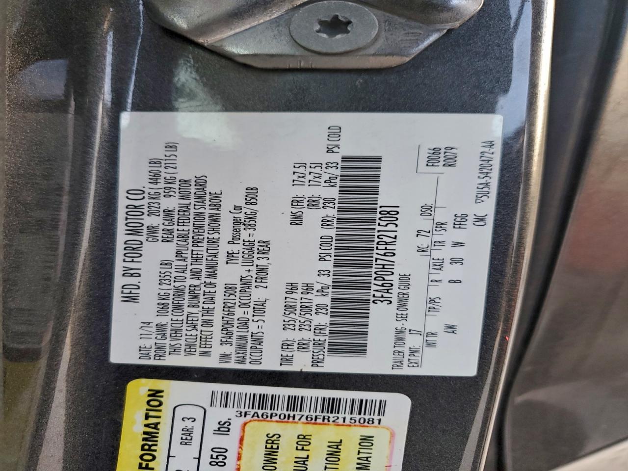 2015 FORD FUSION