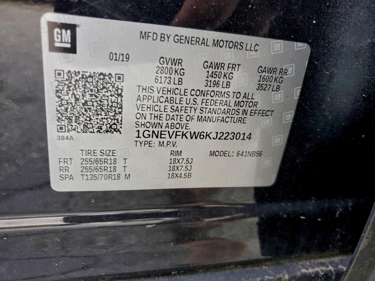 2019 CHEVROLET TRAVERSE