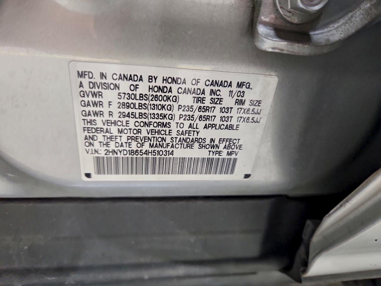 2004 ACURA MDX
