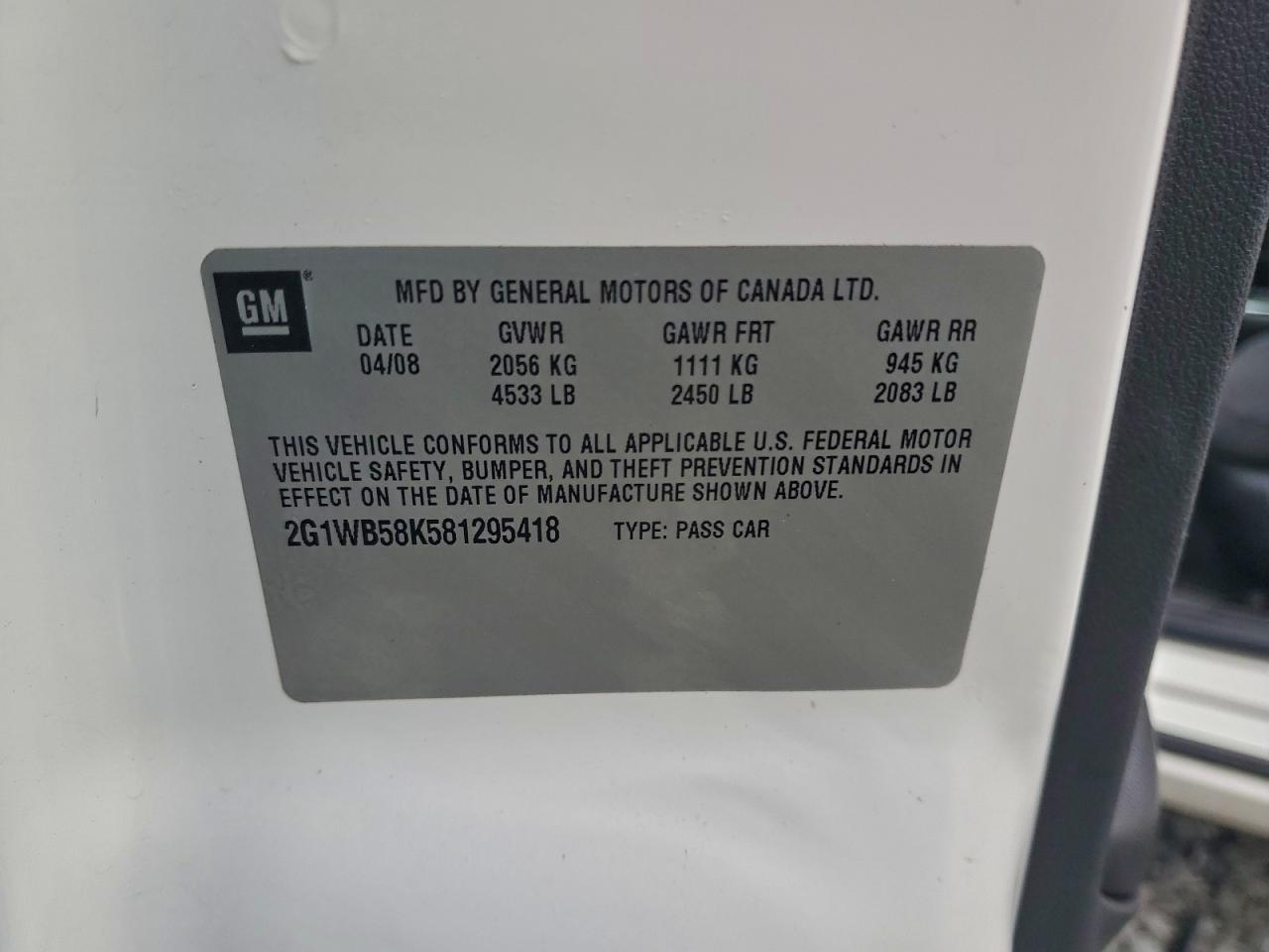 2008 CHEVROLET IMPALA