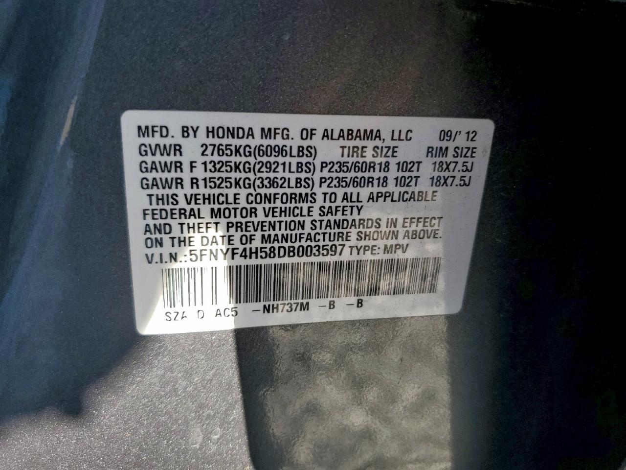 2013 HONDA PILOT