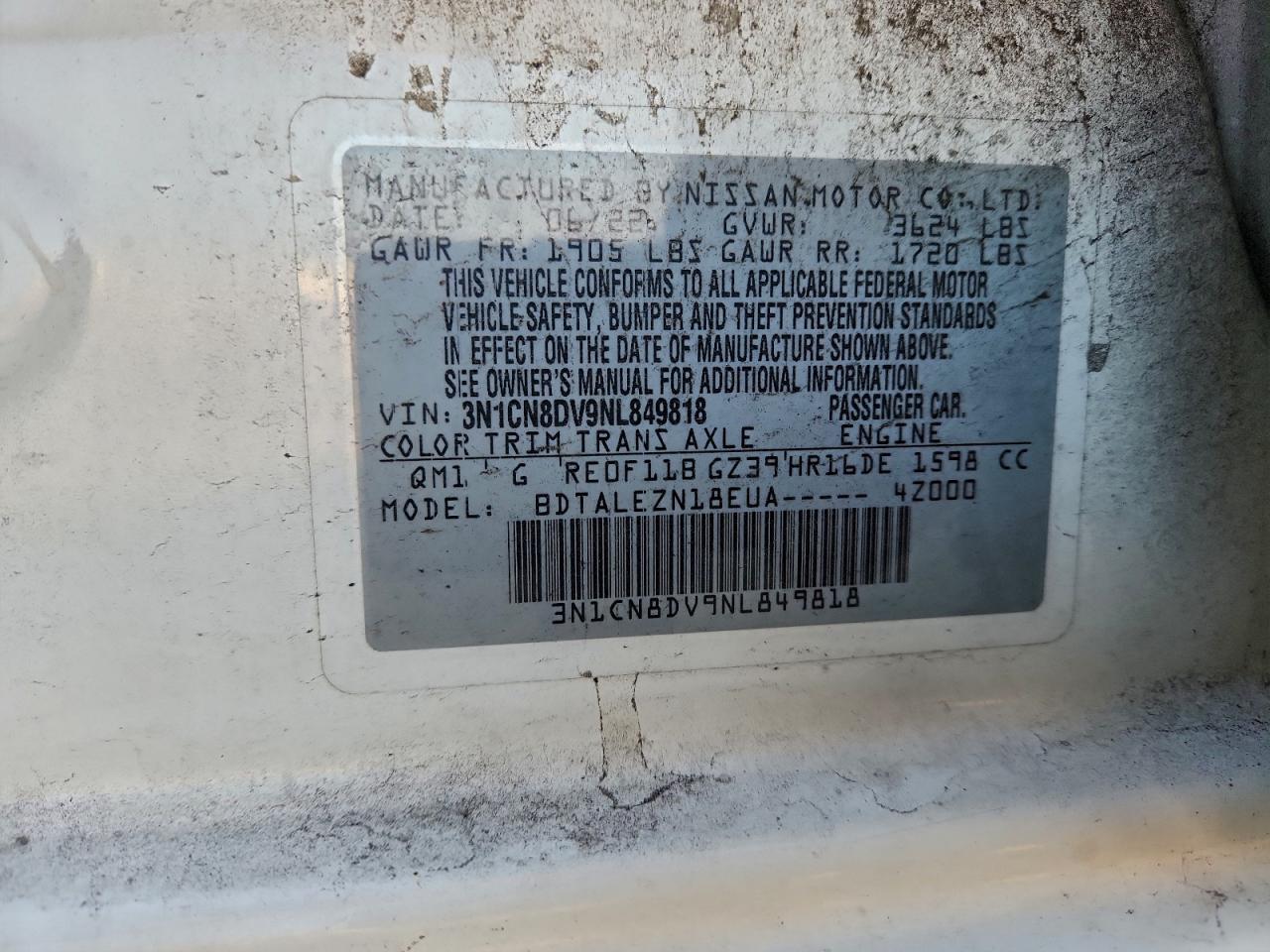 2022 NISSAN VERSA