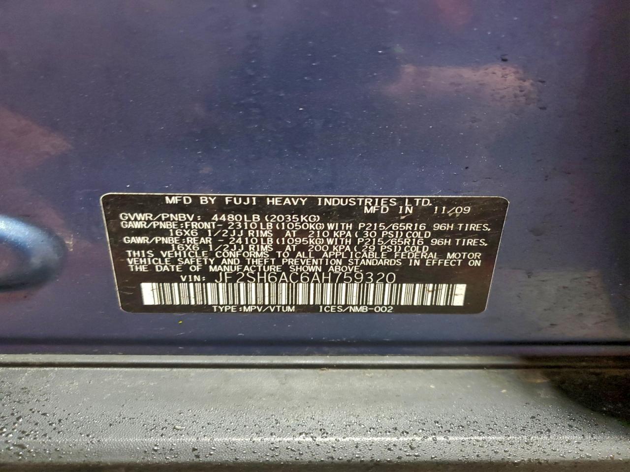 2010 SUBARU FORESTER