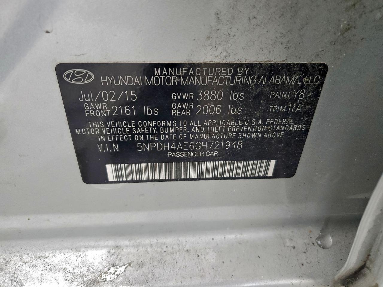 2016 HYUNDAI ELANTRA