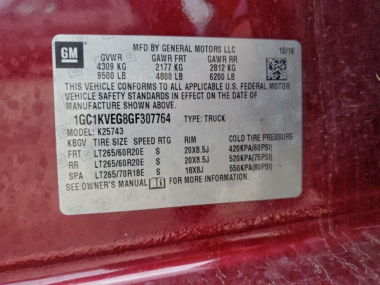 2016 CHEVROLET Silverado 2500