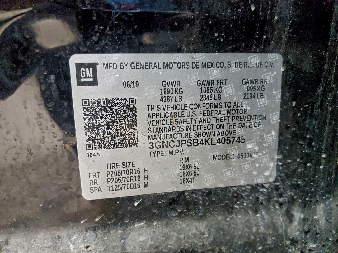 2019 CHEVROLET TRAX