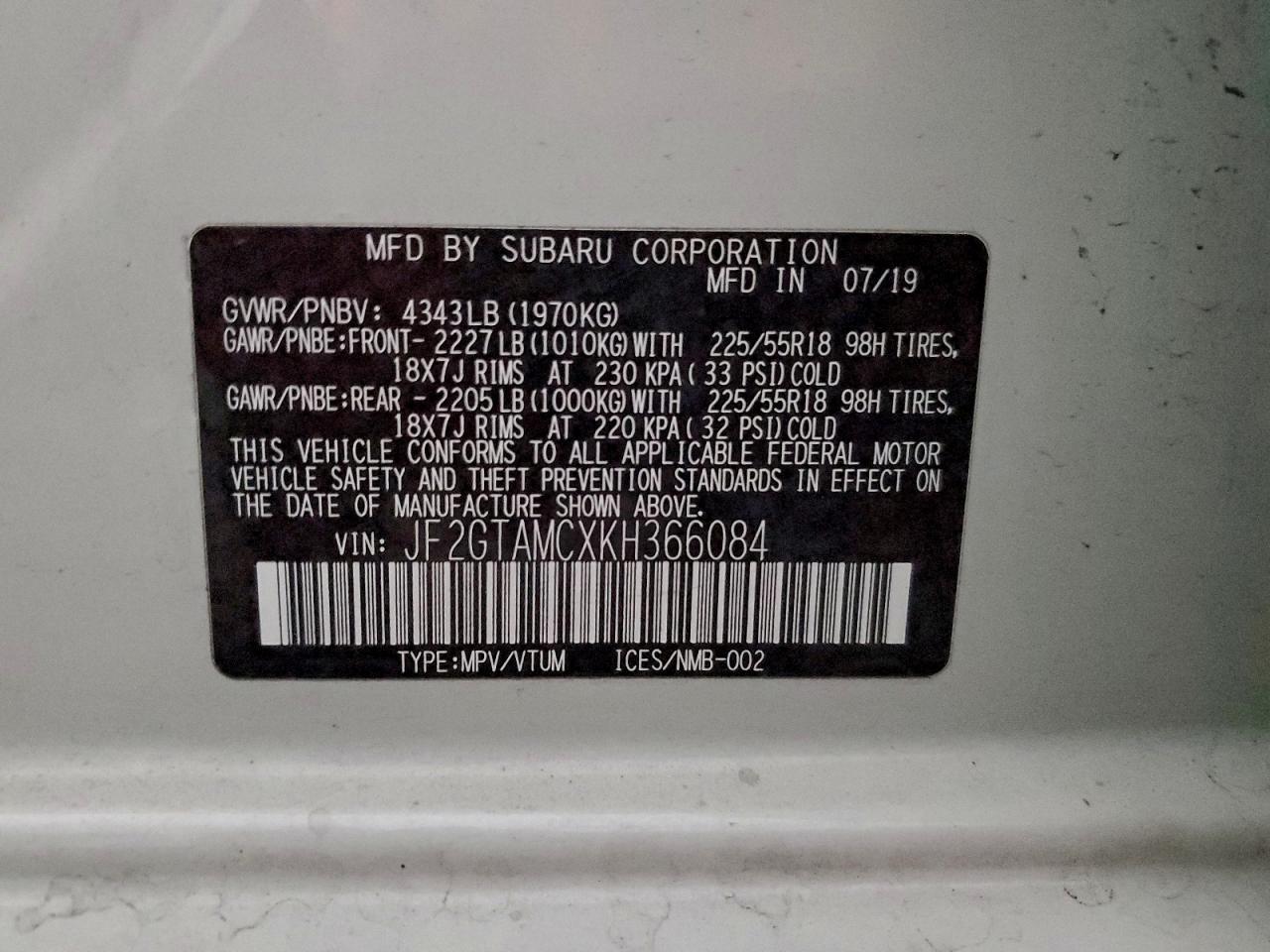 2019 SUBARU Crosstrek