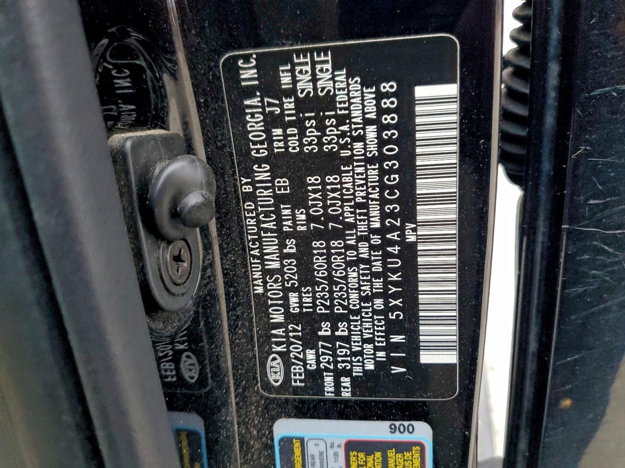 2012 KIA SORENTO