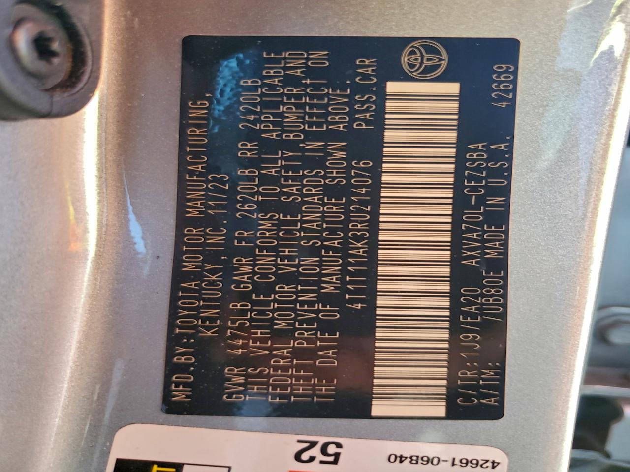 2024 TOYOTA CAMRY