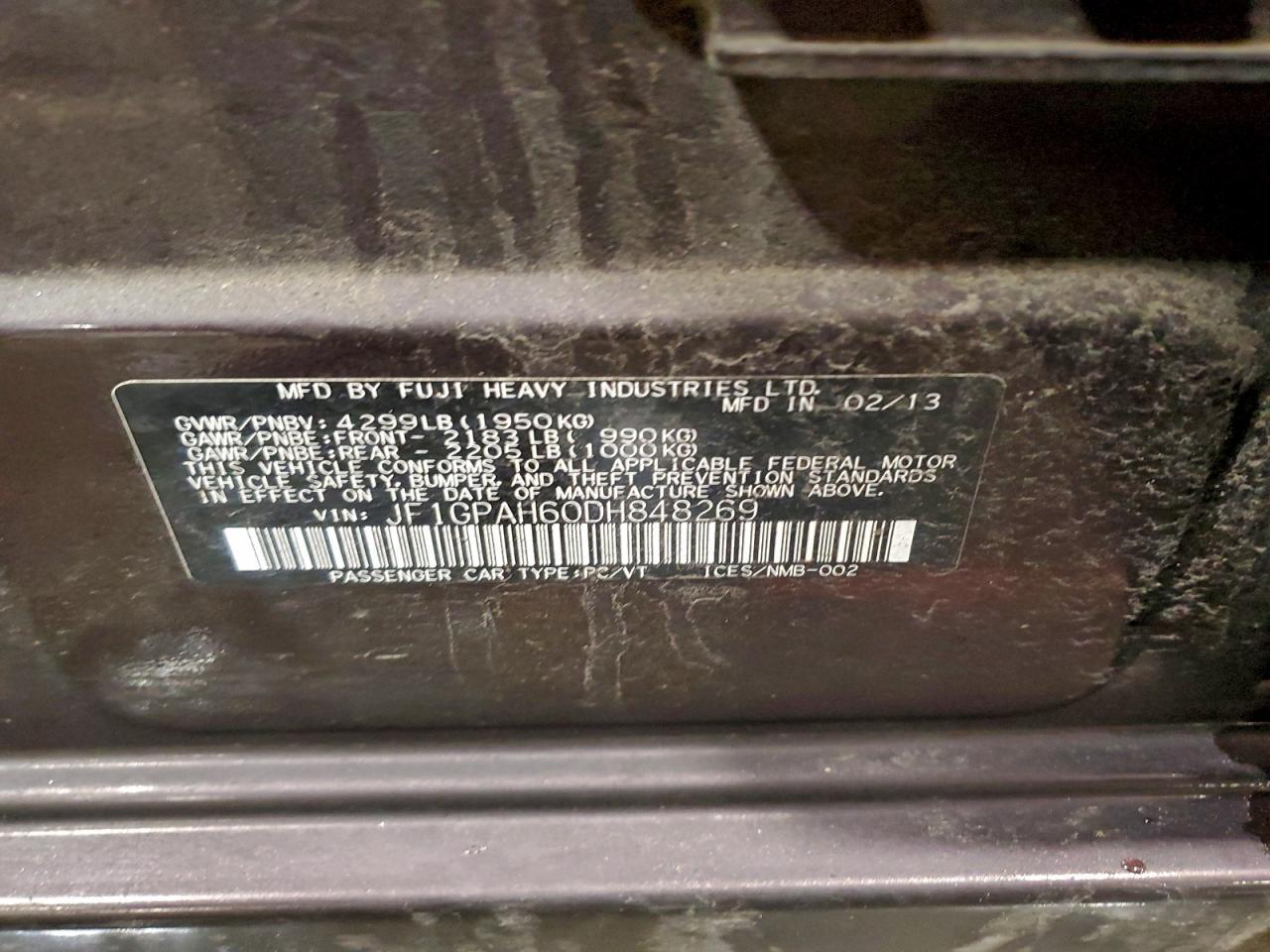 2013 SUBARU IMPREZA
