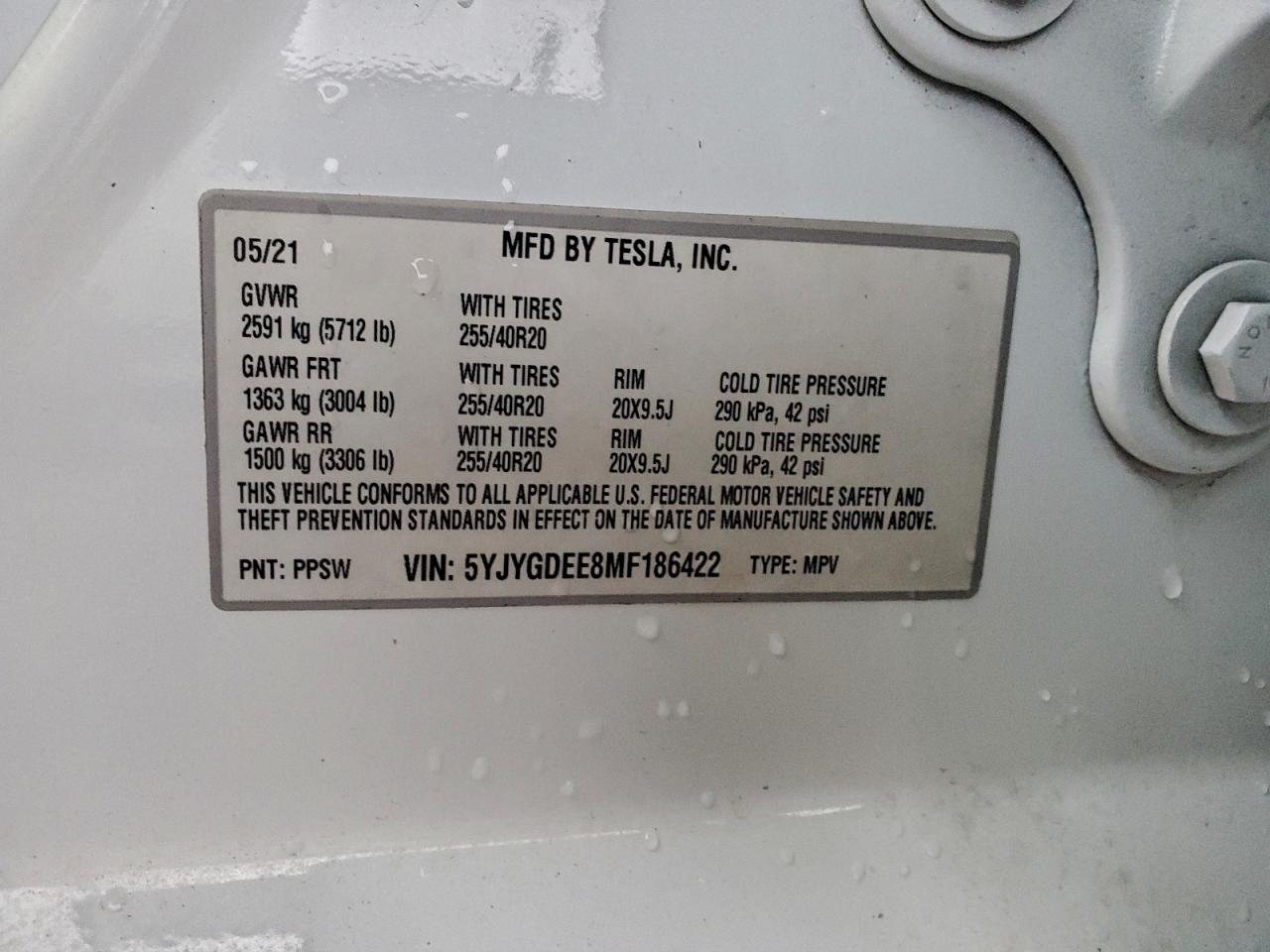 2021 TESLA MODEL Y