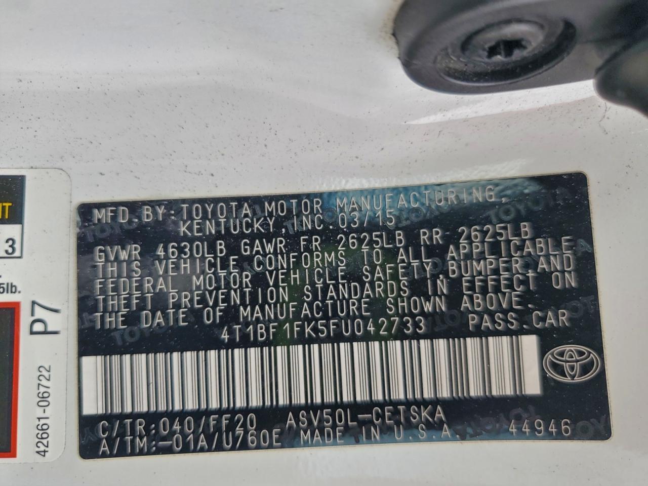 2015 TOYOTA CAMRY