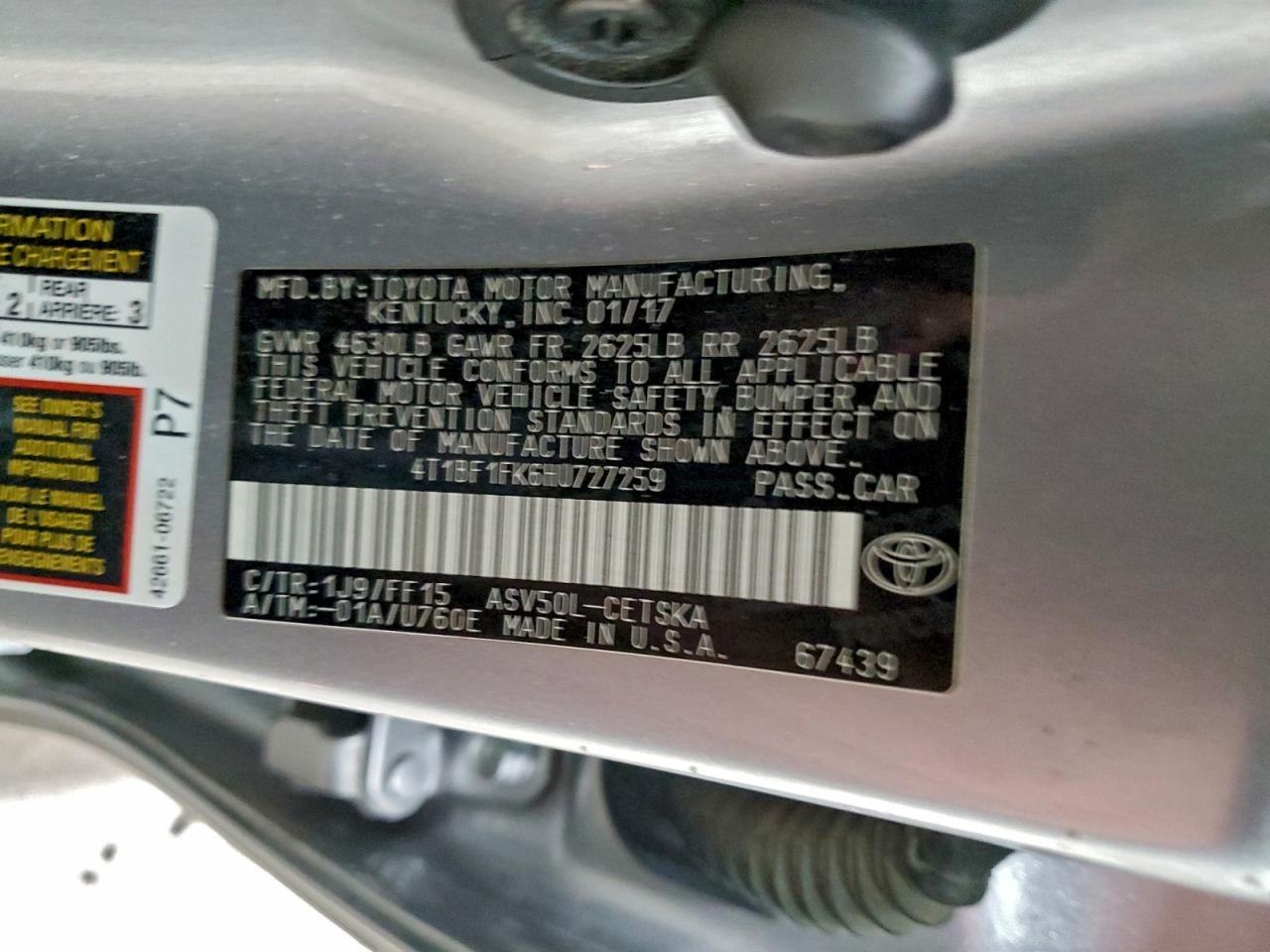 2017 TOYOTA CAMRY