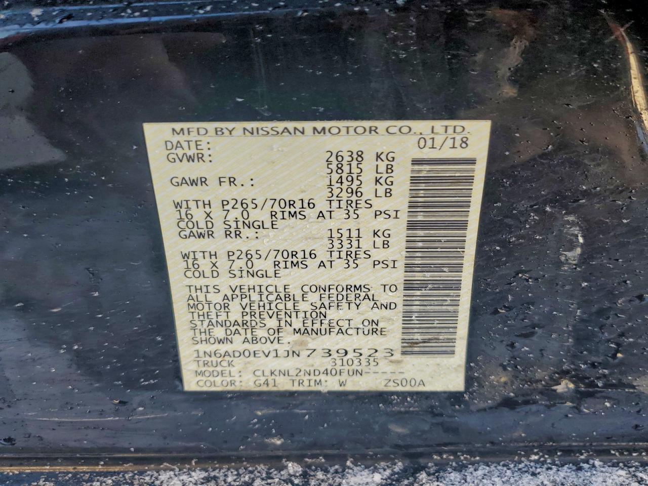 2018 NISSAN Frontier