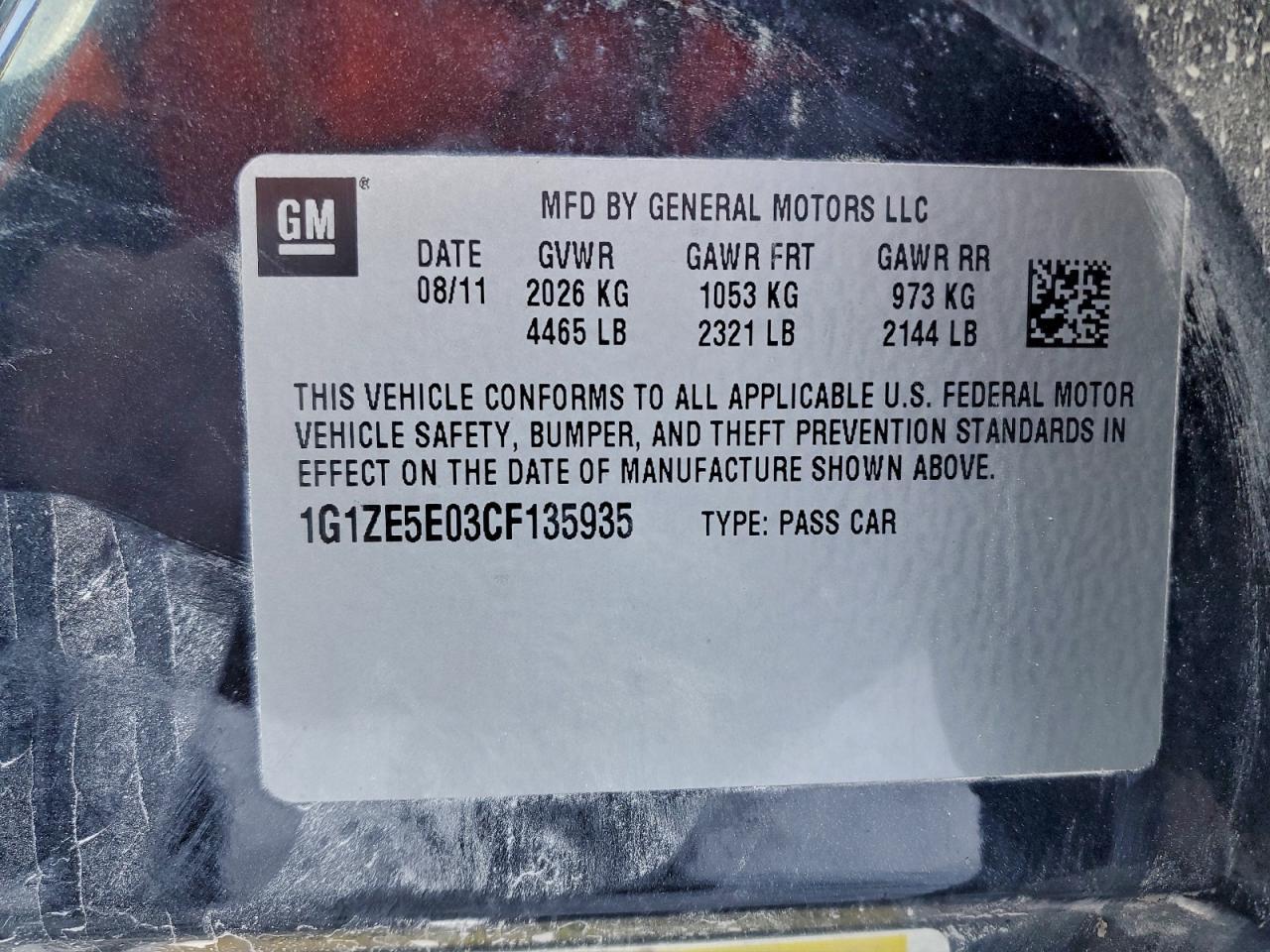 2012 CHEVROLET MALIBU