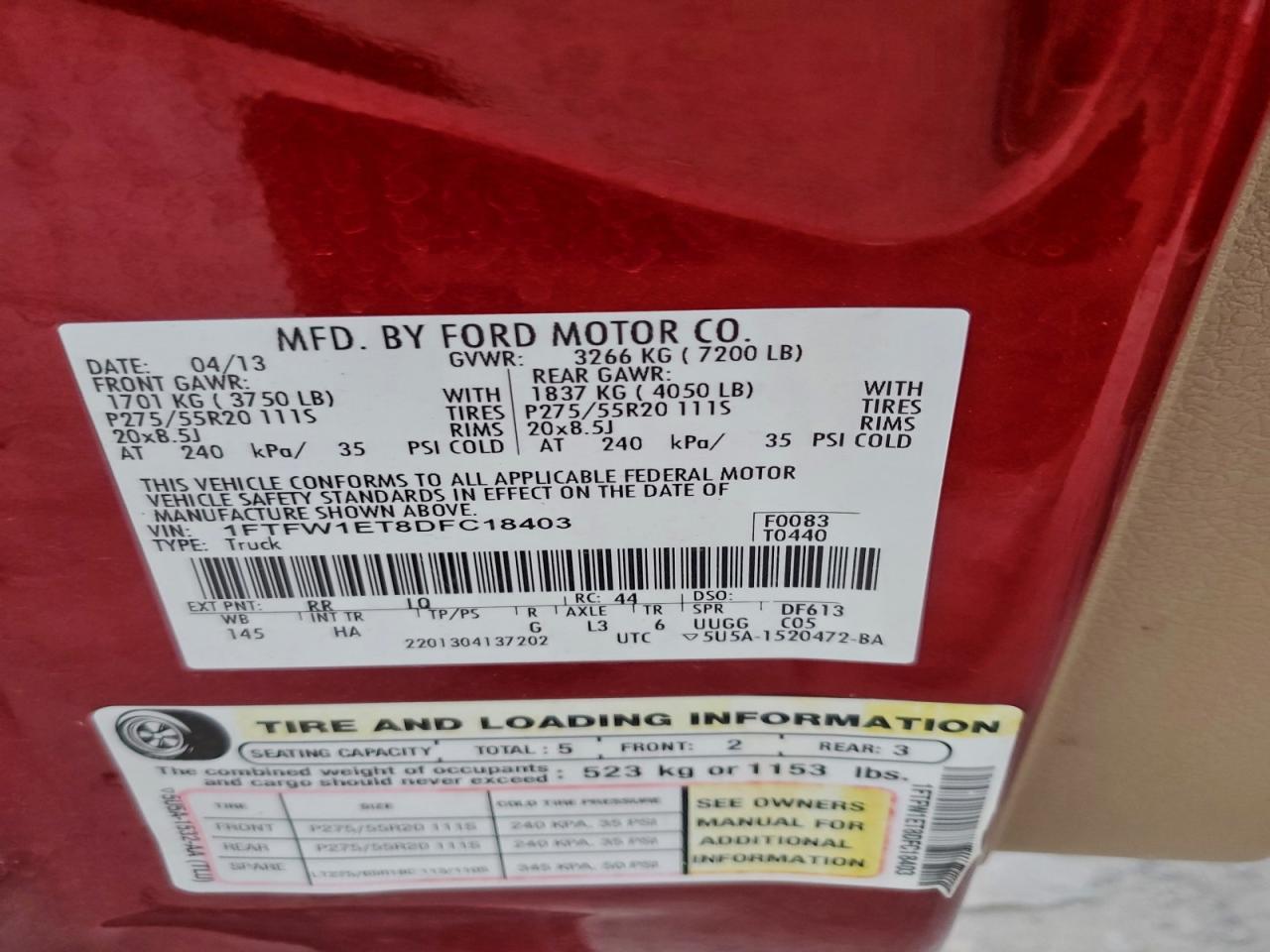 2013 FORD F-150