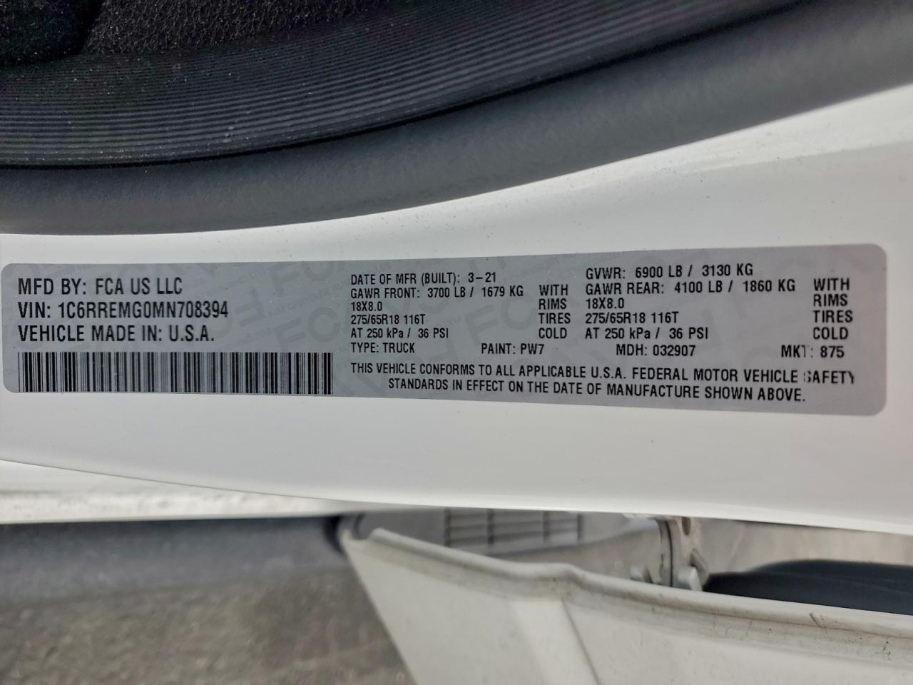 2021 RAM 1500
