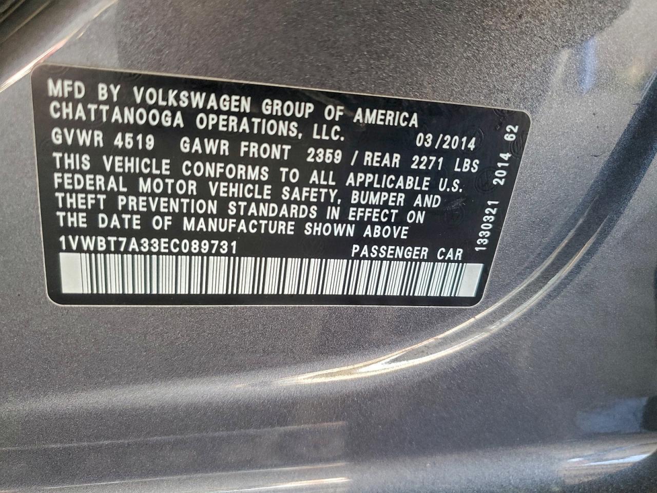 2014 VOLKSWAGEN Passat