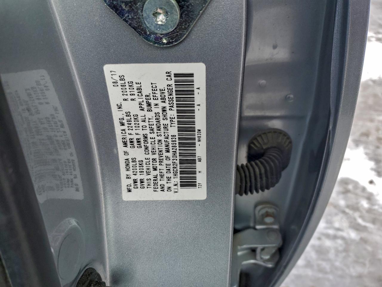 2017 HONDA ACCORD