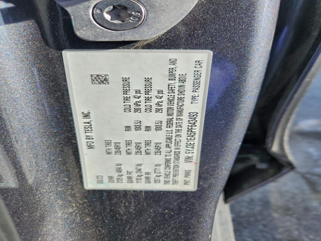2023 TESLA MODEL 3