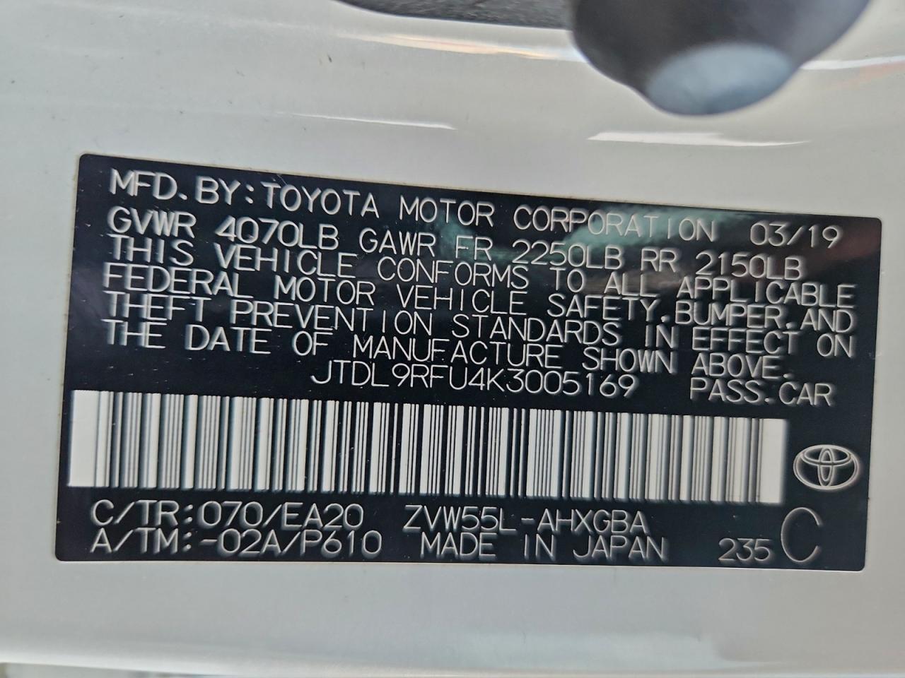 2019 TOYOTA PRIUS