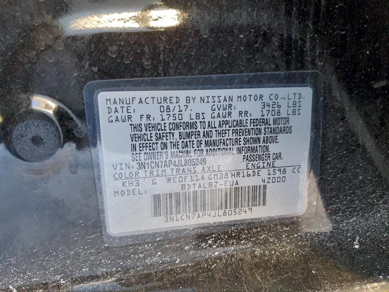 2018 NISSAN VERSA