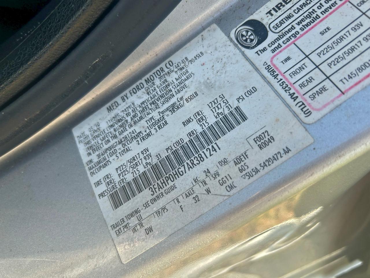 2010 FORD FUSION