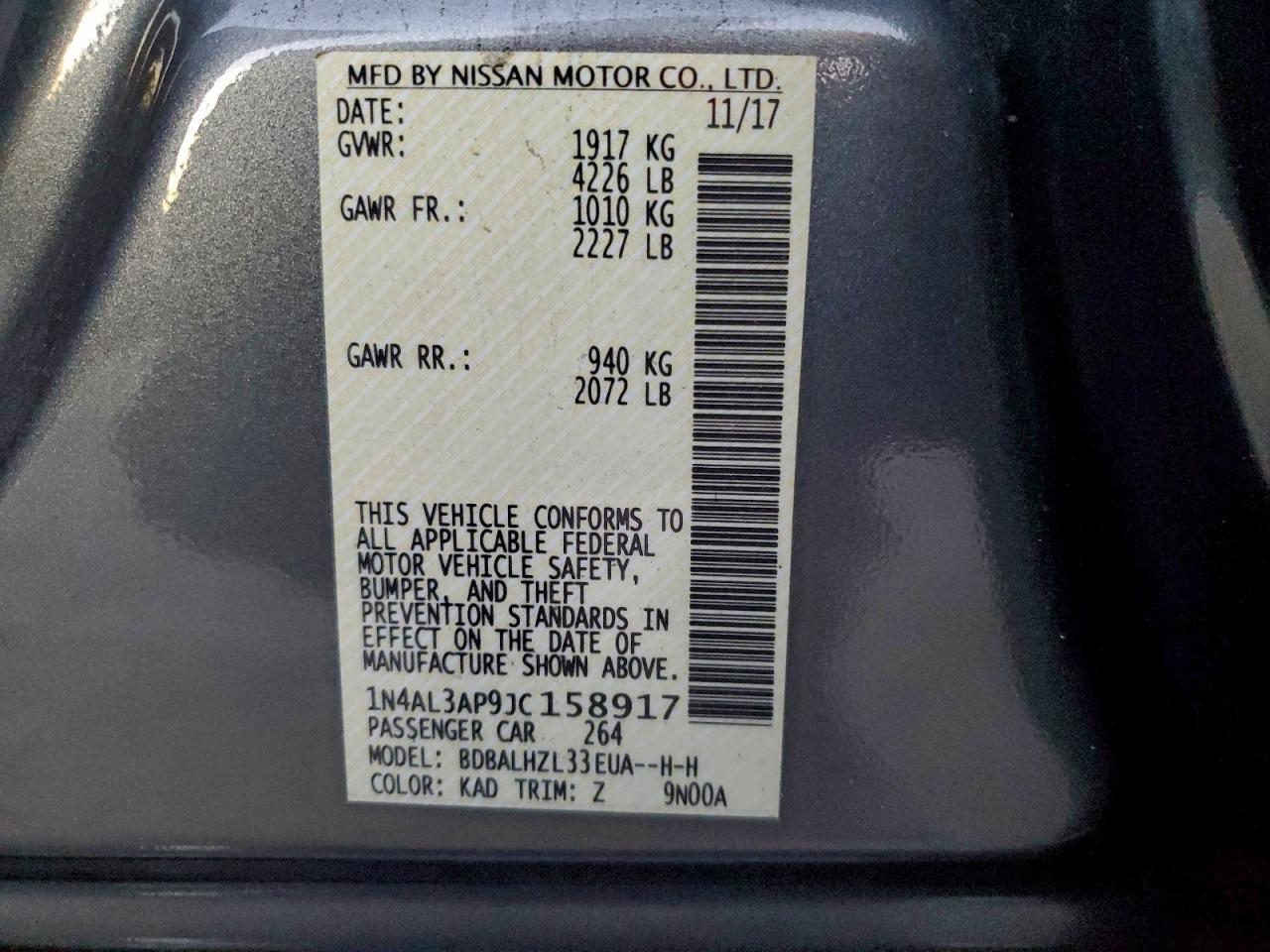 2018 NISSAN ALTIMA