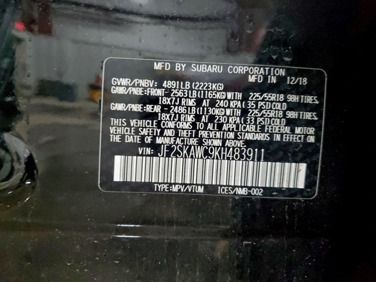 2019 SUBARU FORESTER