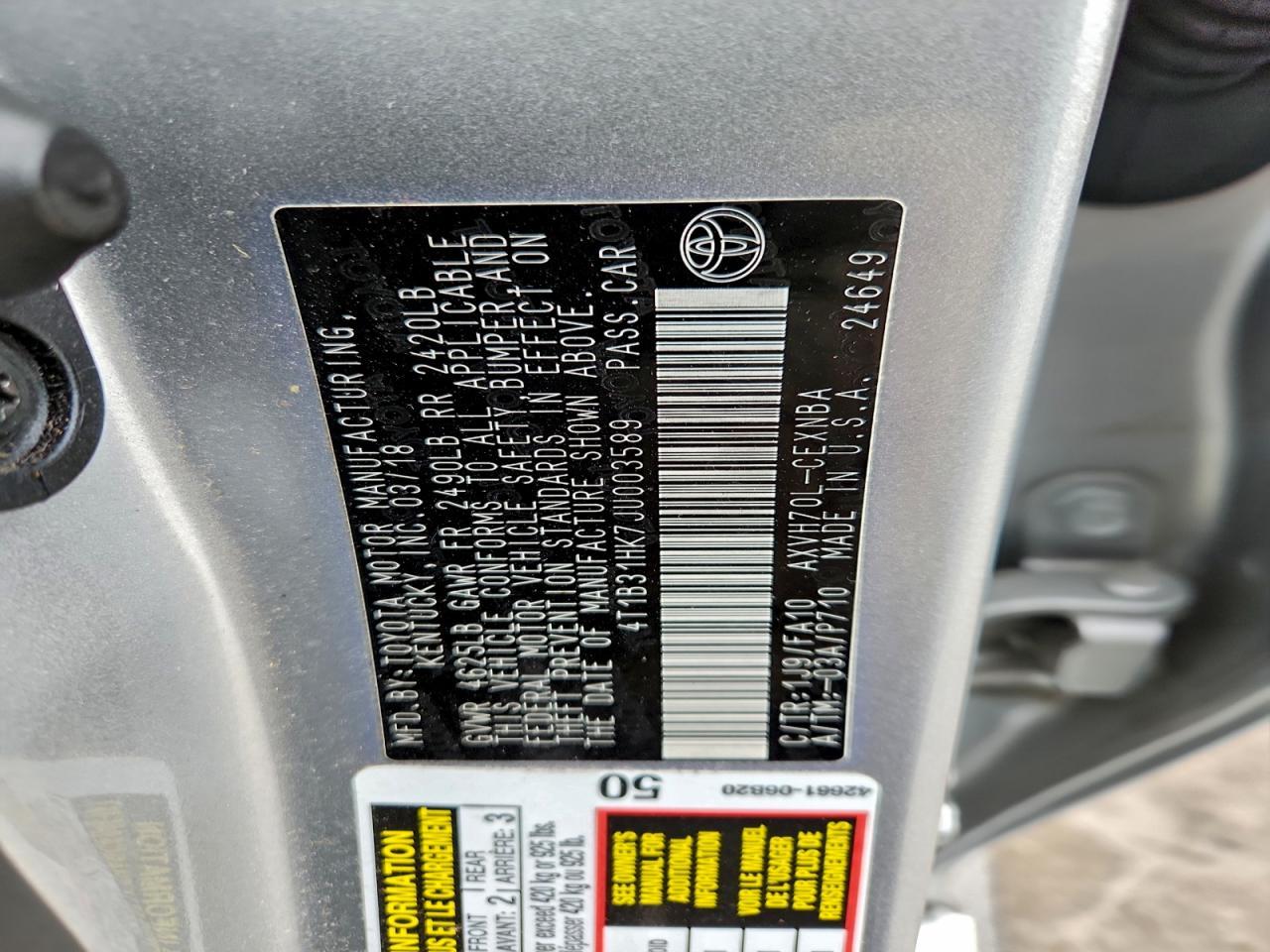 2018 TOYOTA CAMRY