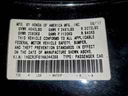 2017 HONDA ACCORD
