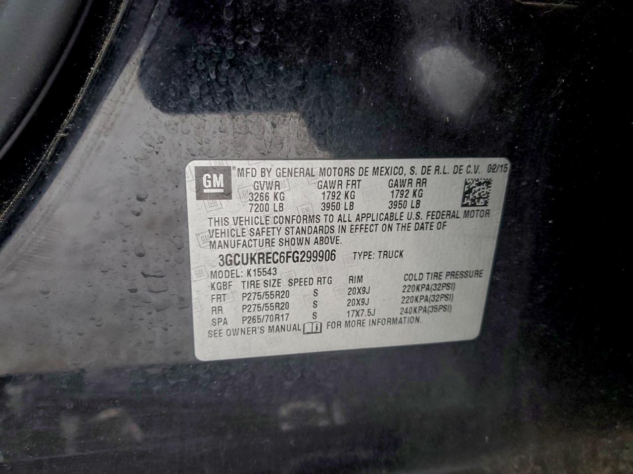 2015 CHEVROLET SILVERADO 1500