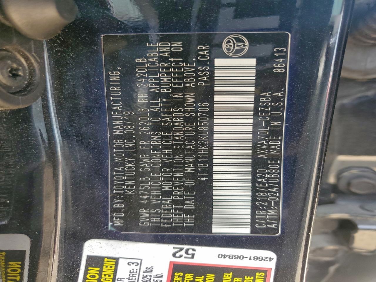 2019 TOYOTA CAMRY