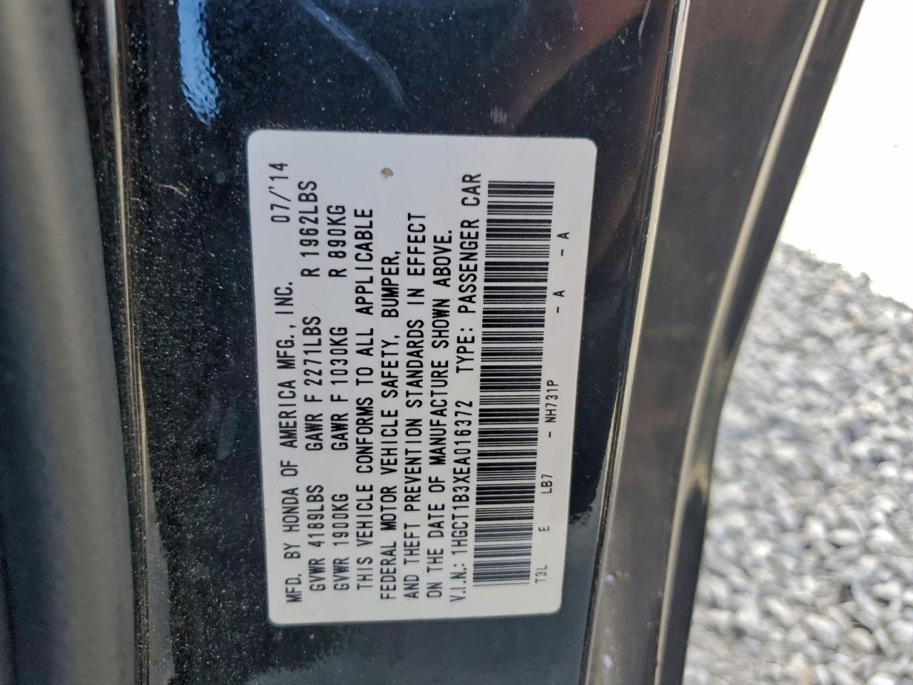 2014 HONDA ACCORD