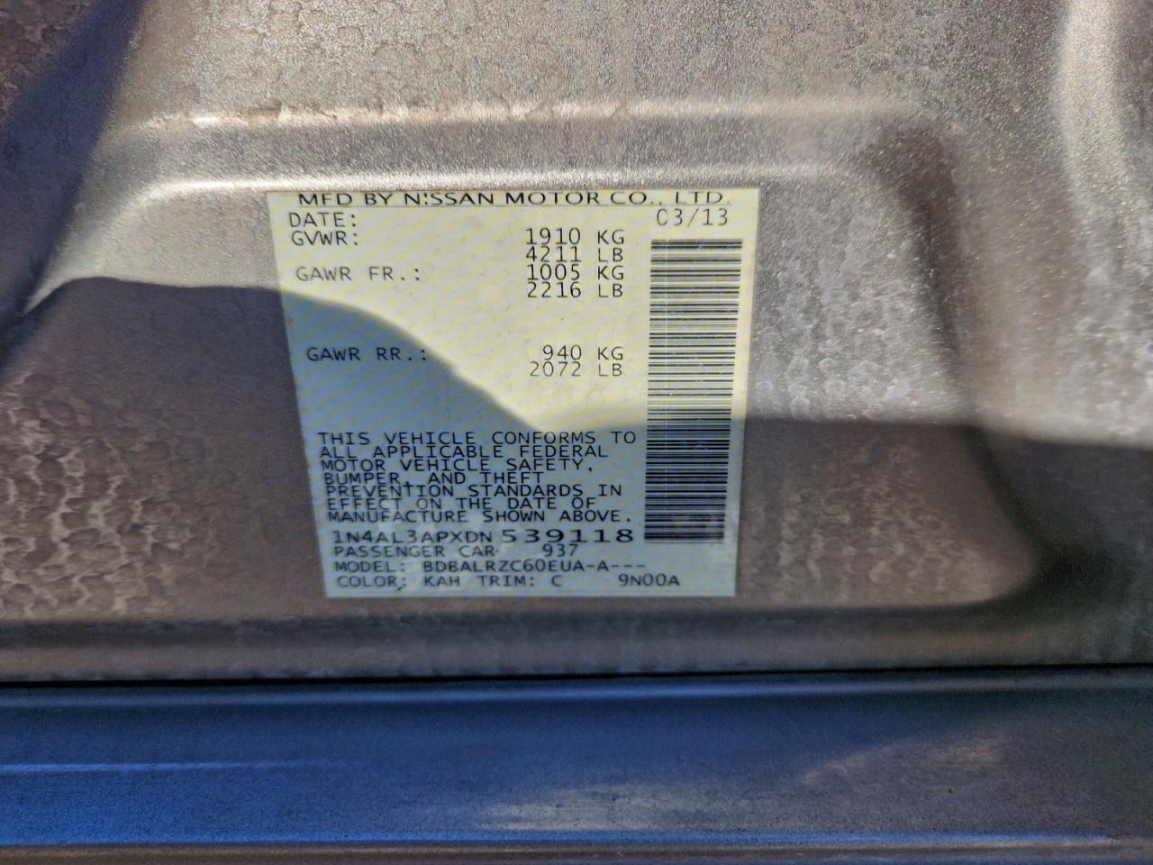 2013 NISSAN ALTIMA