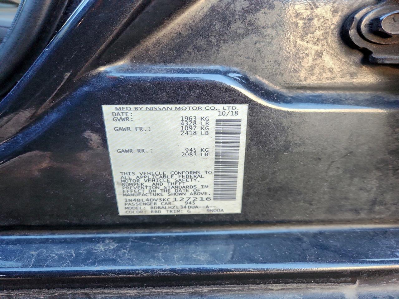 2019 NISSAN ALTIMA