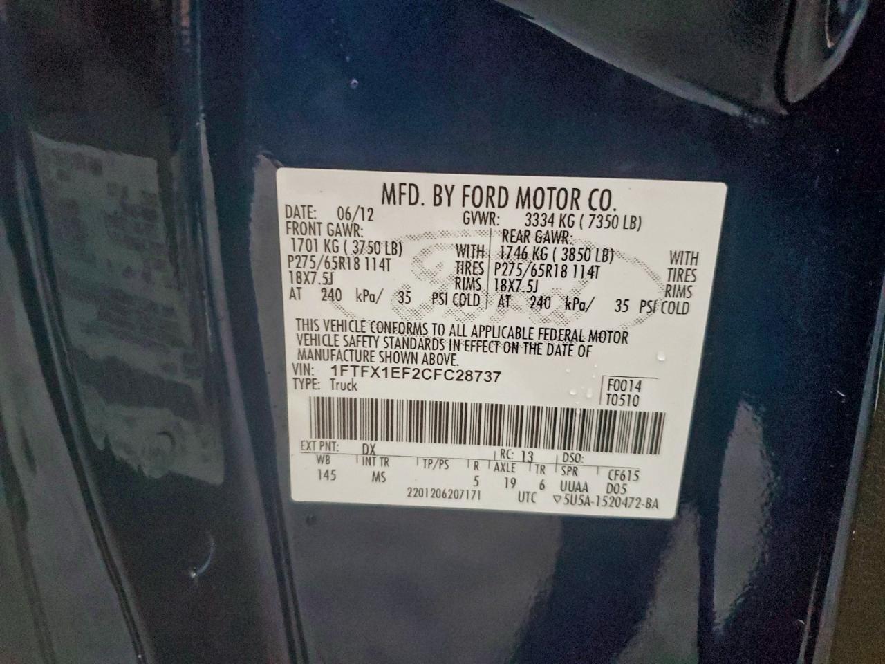 2012 FORD F-150