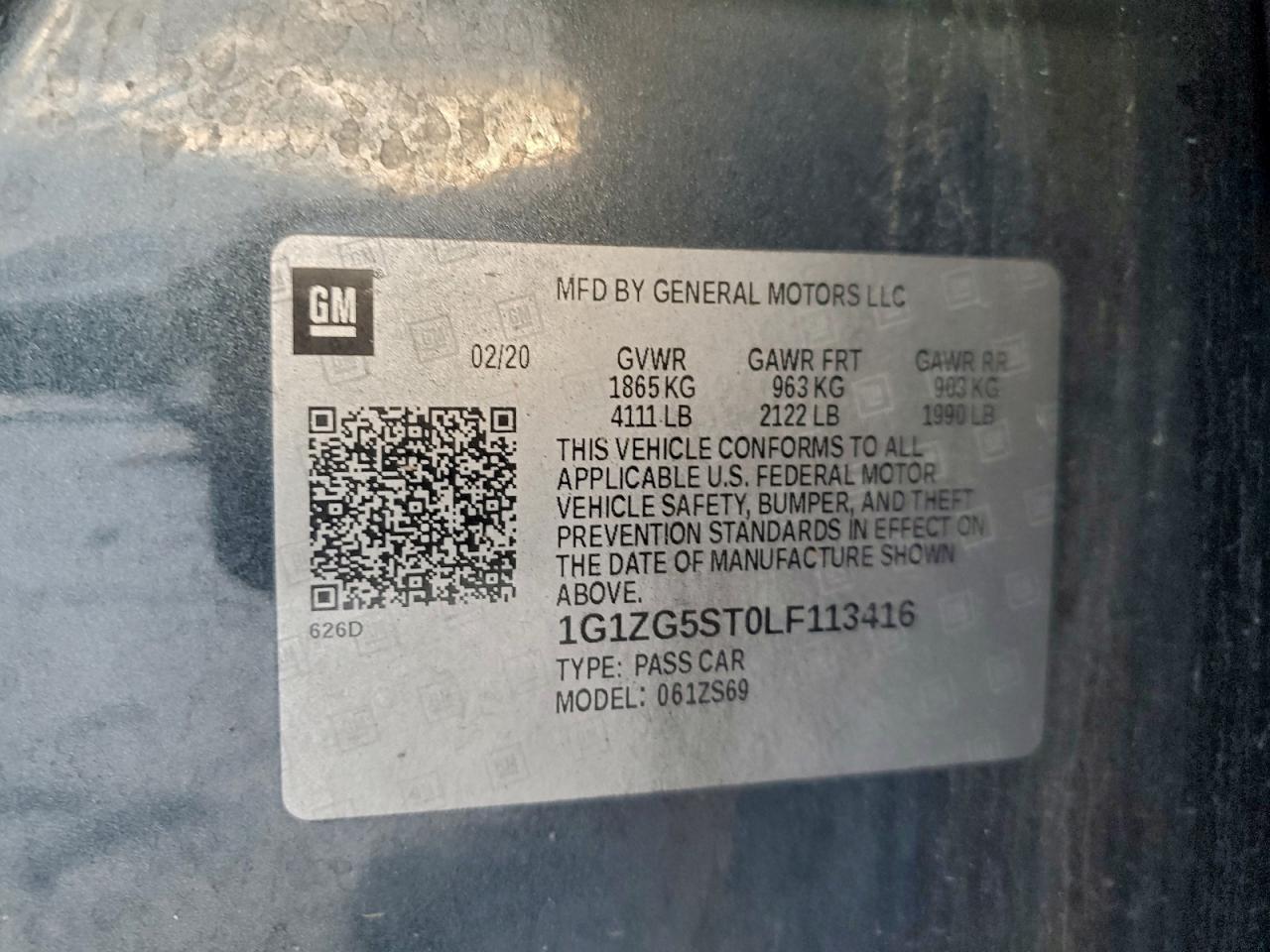 2020 CHEVROLET MALIBU