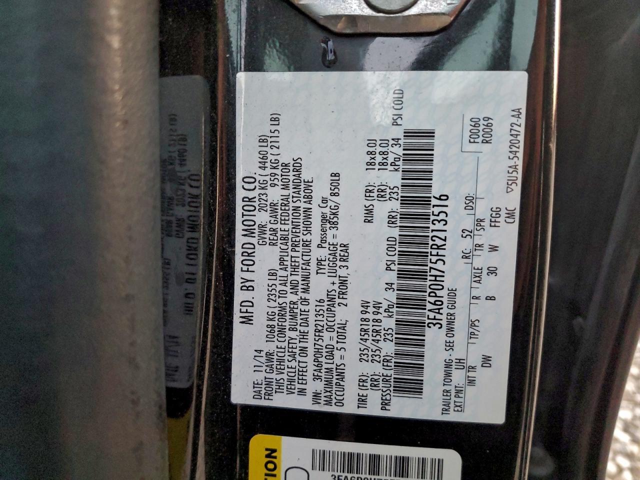 2015 FORD FUSION