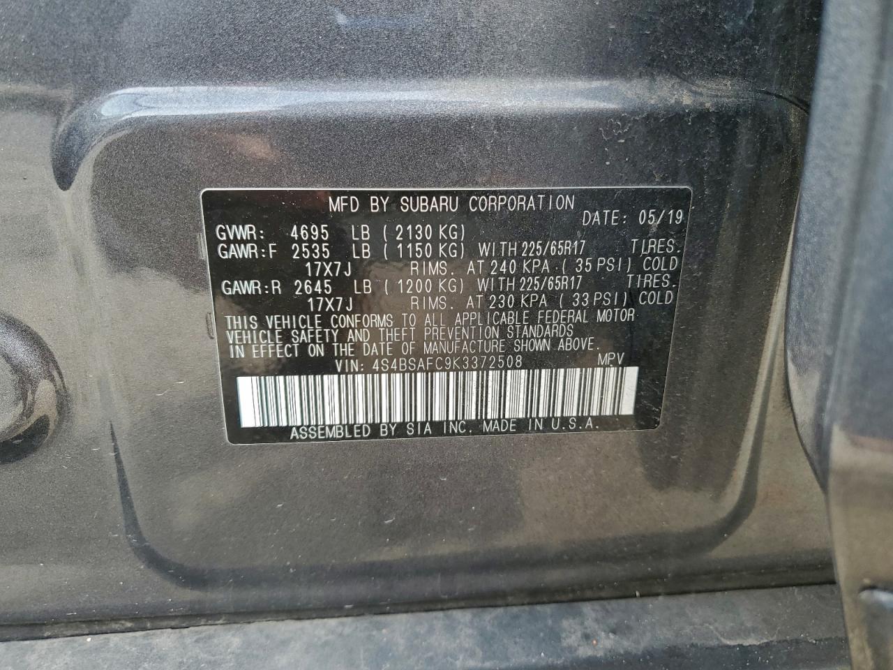 2019 SUBARU Outback